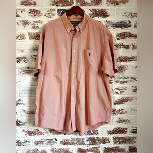 Ralph Lauren Men’s Shirt Button-down Classic Fit Micro Check Cotton Sz XXL